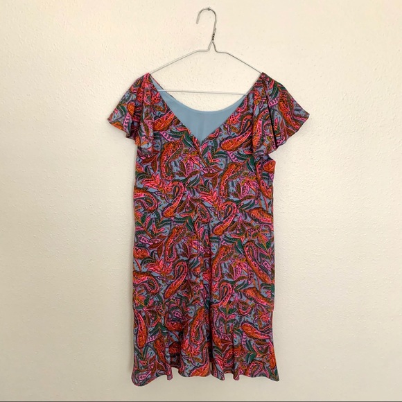 J. Crew Vibrant Paisley Silk Ruffle Dress - Picture 6 of 8